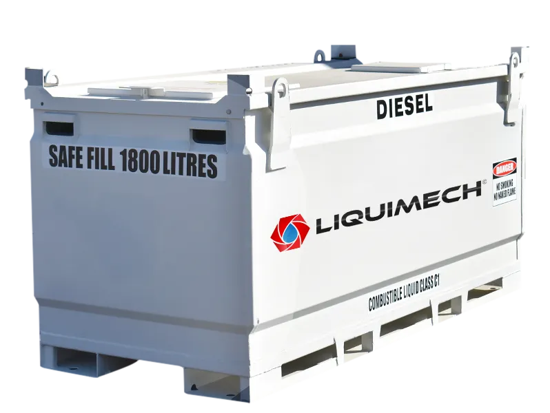 Diesel bunded fuel tanks 2,000 litre steel cube fuel tank with 1,800 litre safe fill