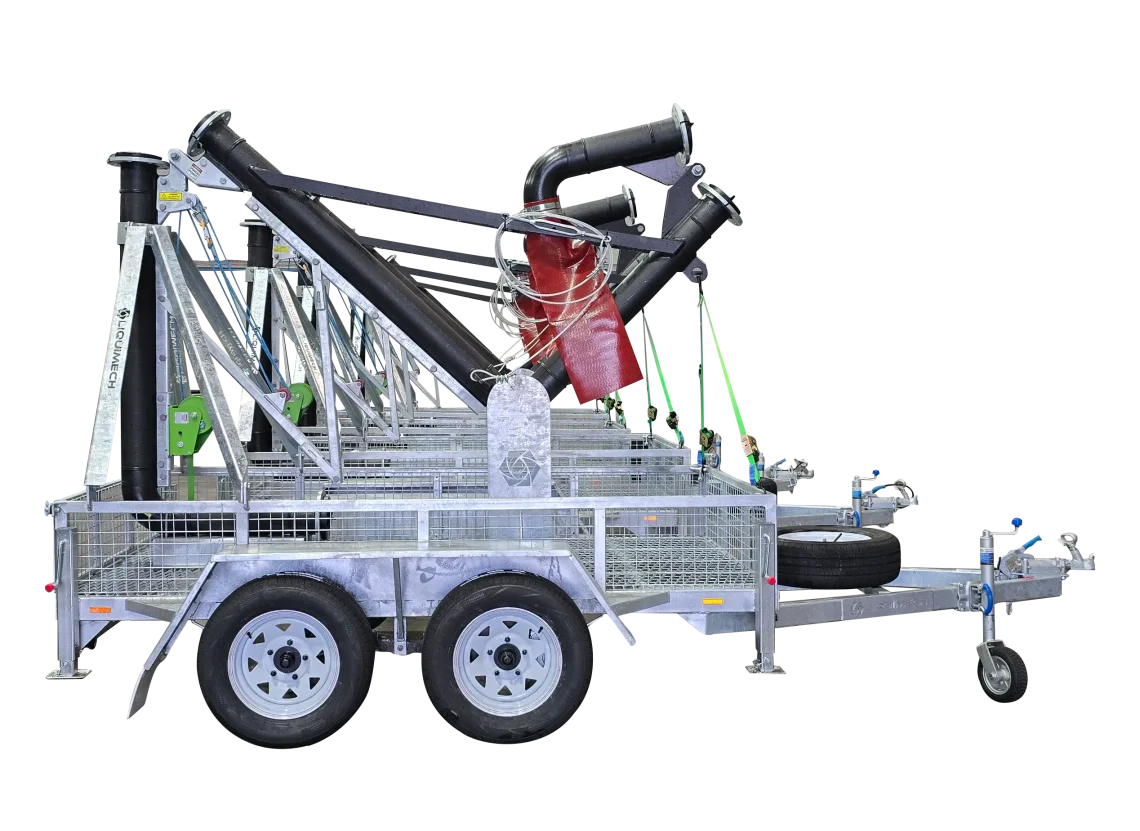 Trailer Mounted J Stand Water Fill Station designed for water transfer in off-grid roadworks environment